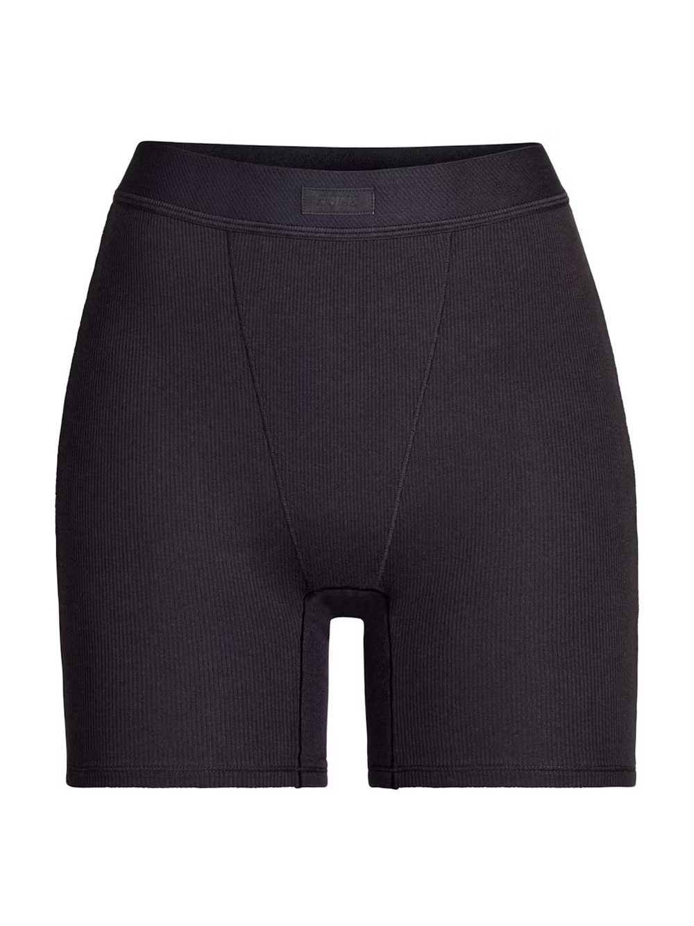 SKIMS Cotton Rib Boxers - Soot Black Ribbed Boxer Shorts